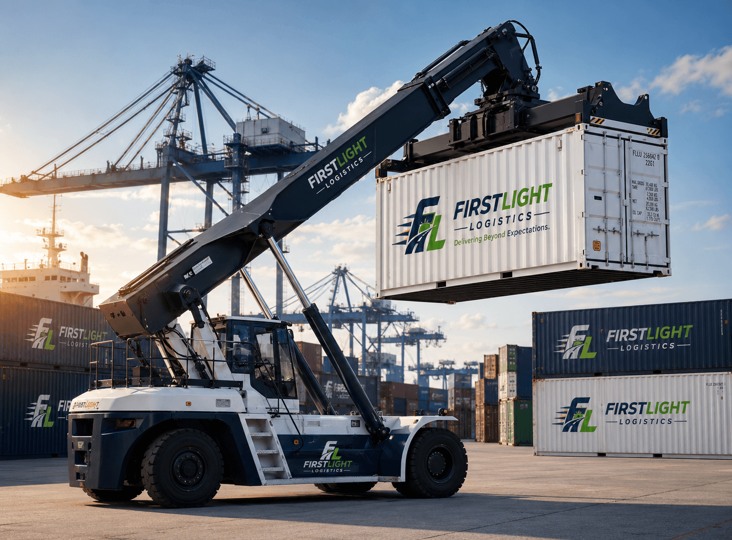 Forklift Carrying Container